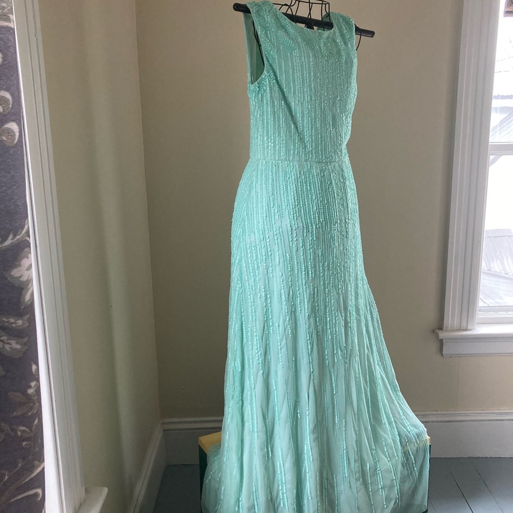Minty green sequin gown